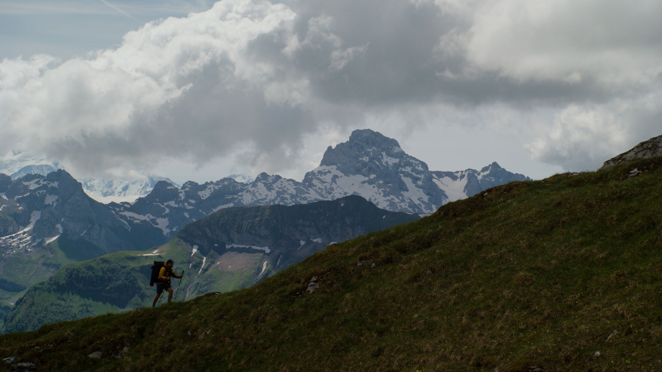 Climbing the ridge at altitude